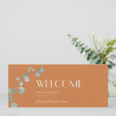 Terracotta Eucalyptus Deco Seating Chart Header (Staand voorkant)