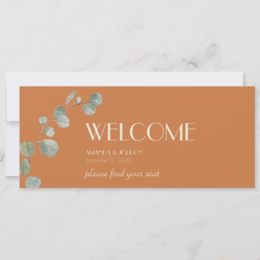 Terracotta Eucalyptus Deco Seating Chart Header (Voorkant)