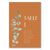 Terracotta Eucalyptus Deco Table Number Guans Kaart (Voorkant)