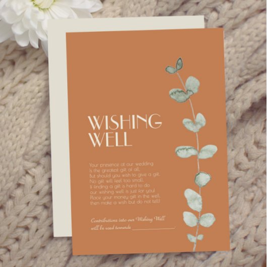 Terracotta Eucalyptus Deco Wedding Goed Informatiekaartje