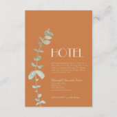 Terracotta Eucalyptus Deco Wedding Hotel Informatiekaartje (Voorkant)