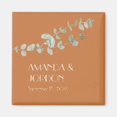 Terracotta Eucalyptus Deco Wedding Magnet (Voorkant)