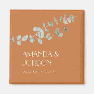 Terracotta Eucalyptus Deco Wedding Magnet