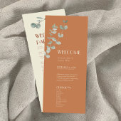 Terracotta Eucalyptus Deco Wedding Programme Programmakaart
