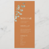 Terracotta Eucalyptus Deco Wedding Programme Programmakaart (Voorkant)