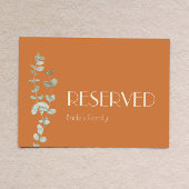 Terracotta Eucalyptus Deco Wedding Reserved Sign