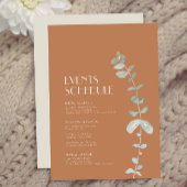 Terracotta Eucalyptus Deco Wedding Schedule Informatiekaartje