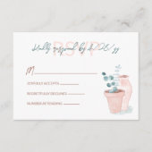 Terracotta, Eucalyptus Green Wedding RSVP-kaart Advieskaart (Voorkant)