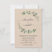 Terracotta Eucalyptus Groen Elegant Bruiloft Kaart (Voorkant)