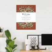 Terracotta Eucalyptus Trouw Welkom Poster (Thuiskantoor)