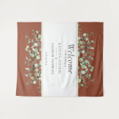 Terracotta Eucalyptus Trouw Welkom  Wandkleed (Voorkant (horizontaal))