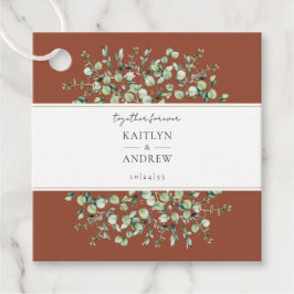 Terracotta eucalyptus voor altijd samen bedankjes labels