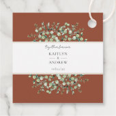 Terracotta eucalyptus voor altijd samen bedankjes labels (Achterkant)