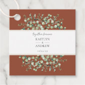 Terracotta eucalyptus voor altijd samen bedankjes labels (Voorkant)