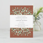 Terracotta Eucalyptus Wedding Kaart (Staand voorkant)