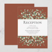 Terracotta Eucalyptus Wedding Reception Informatiekaartje (Voorkant / Achterkant)