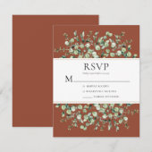 Terracotta Eucalyptus Wedding RSVP Kaartje (Voorkant / Achterkant)