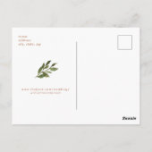 Terracotta Eucalyptus Wedding Save the Date Briefkaart (Achterkant)