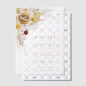 Terracotta Fall Autumn Boho Pampas Grass Wedding Vellum Uitnodigingen (Offset (Uitnodiging))