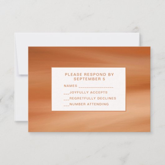 Terracotta Fall Autumn RSVP Card Wedding Oranges Kaartje (Voorkant)