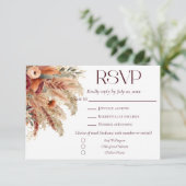 Terracotta Fall Dried Florals Pampas Grass Meals RSVP Kaartje (Staand voorkant)
