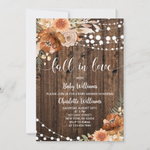 Terracotta Fall in Love Baby Shower Kaart