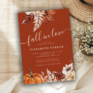 Terracotta Fall in Love bloemige bruidsdouche Kaart