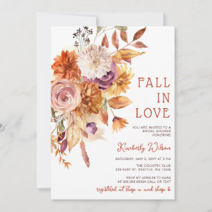 Terracotta Fall in Love Bloemrijke Bruiloft Feest Kaart