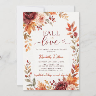 Terracotta Fall in Love Bloemrijke Bruiloft Feest Kaart