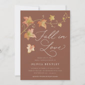 Terracotta "Fall in Love" Bridal Shower Kaart (Voorkant)