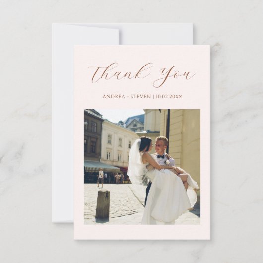 Terracotta Fall Wedding Bedankkaart (Voorkant)