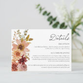 Terracotta Fall Wedding Details Kaart (Staand voorkant)