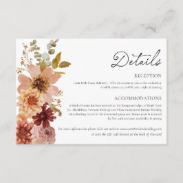 Terracotta Fall Wedding Details Kaart