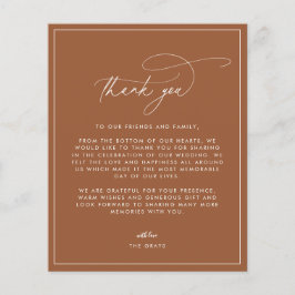 Terracotta Fall Wedding Hartelijk dank