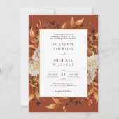 Terracotta Fall Wedding Invitation Kaart (Voorkant)