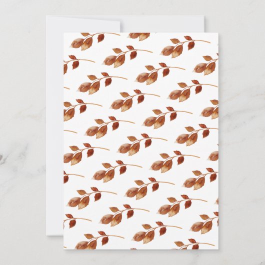 Terracotta Fall Wedding Kaart (Achterkant)