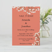 Terracotta Field Flowers Wedding Save the Date Kaart (Staand voorkant)