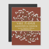 Terracotta Field Flowers Wedding Save the Date Magnetische Uitnodiging (Voorkant / Achterkant)