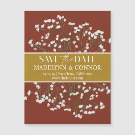 Terracotta Field Flowers Wedding Save the Date Magnetische Uitnodiging