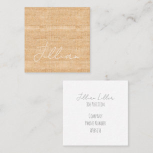 Terracotta Fine Linen Weave Name Kantoor Vierkante Visitekaartje