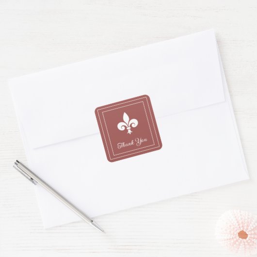 Terracotta Fleur de Lis Hartelijk dank, Stickers (Envelop)