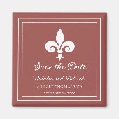 Terracotta Fleur de Lis Save the Date Magnet (Voorkant)