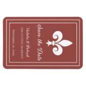 Terracotta Fleur de Lis Save the Date Magnet Magneet (Horizontaal)