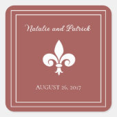 Terracotta Fleur de Lis Wedding Stickers (Voorkant)