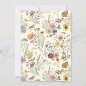 Terracotta Flora Boho Wildflower Wedding Kaart (Achterkant)