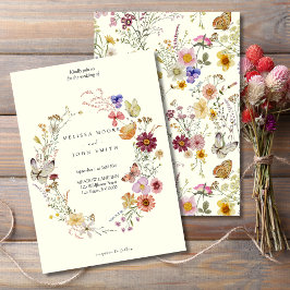 Terracotta Flora Boho Wildflower Wedding Kaart