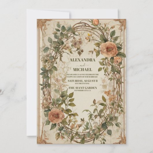 Terracotta Flora Botanische bruiloft Kaart (Voorkant)