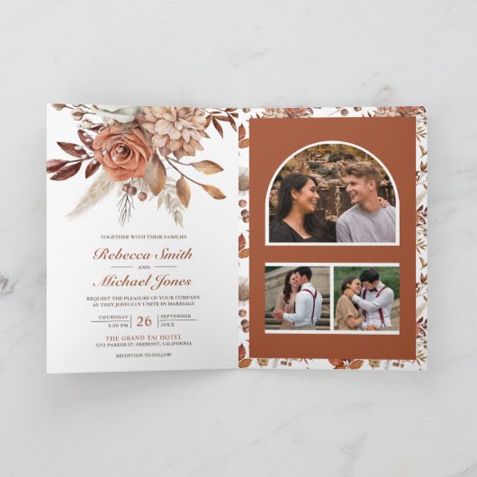 Terracotta Floral All in One QR Code Wedding (Binnen)