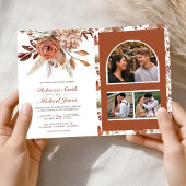 Terracotta Floral All in One QR Code Wedding