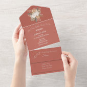 Terracotta Floral All In One Uitnodiging (Afscheurbaar)